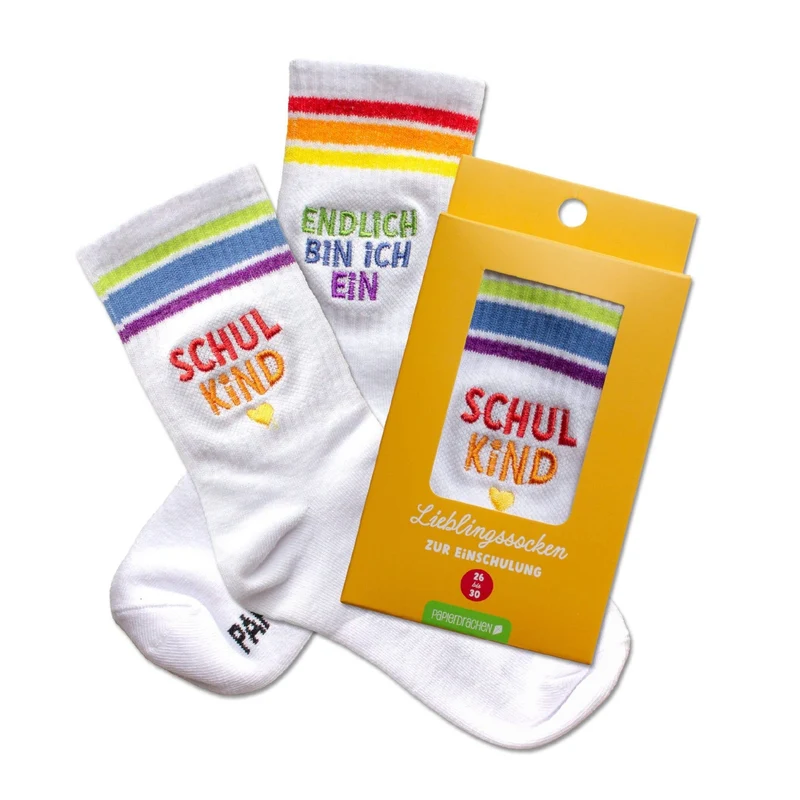 Socken Schulanfang - bunt - Endlich bin ich ein Schulkind