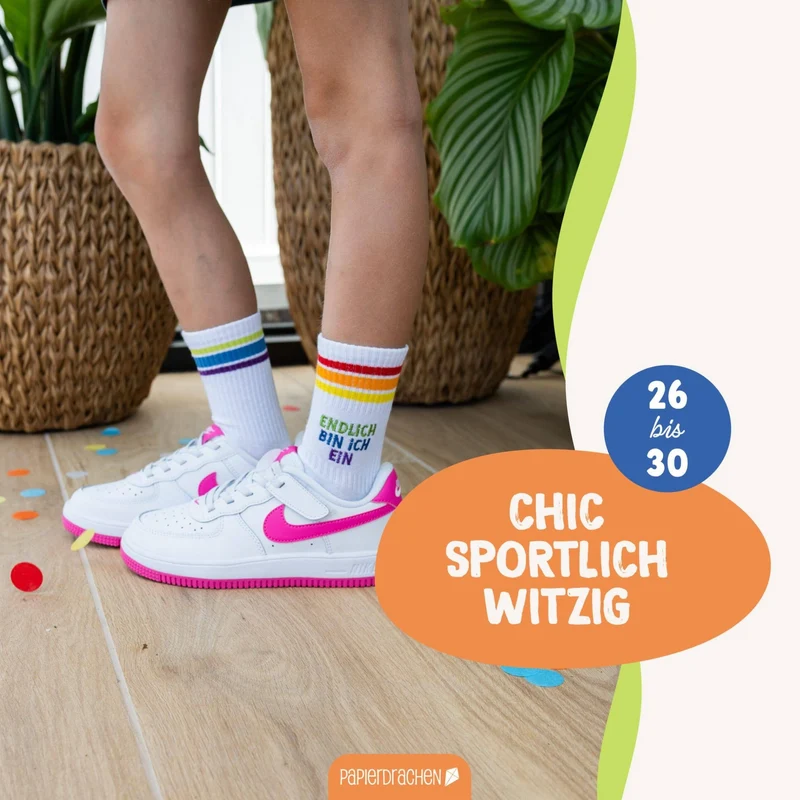 Socken Schulanfang - bunt - Endlich bin ich ein Schulkind