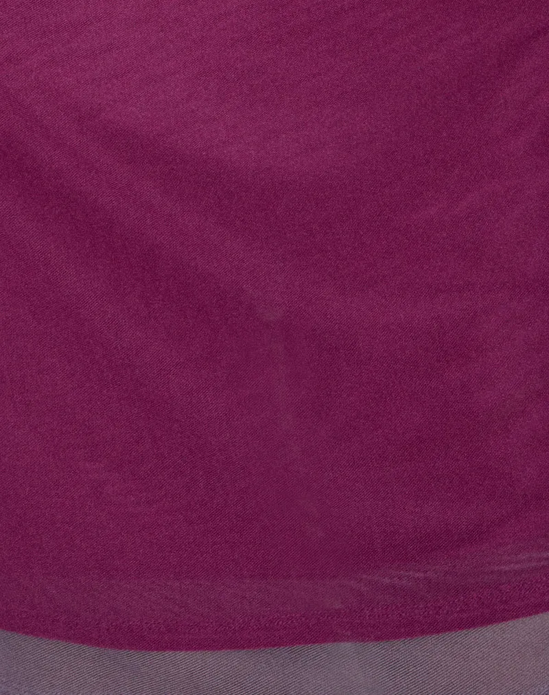 Zendy-Kleid aus Mesh in Dunkelviolett mit lila Unterfutter