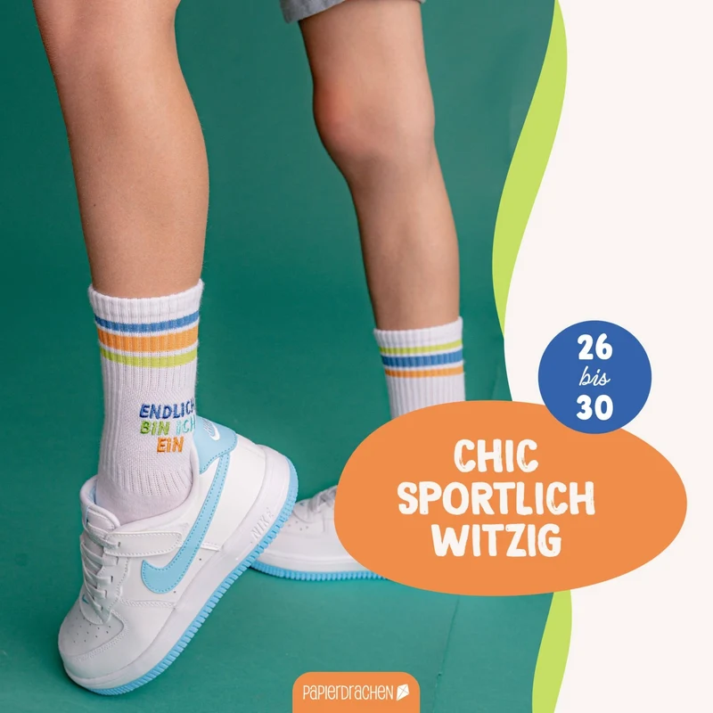 Schulanfang Socken - blau - Endlich bin ich ein Schulkind