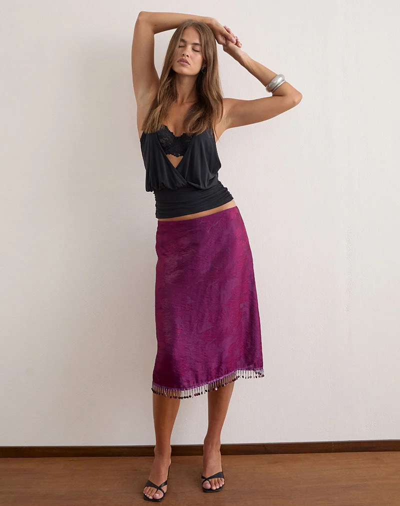 Muriela Midirock aus Glitzer-Chiffon in Tiefpurpur