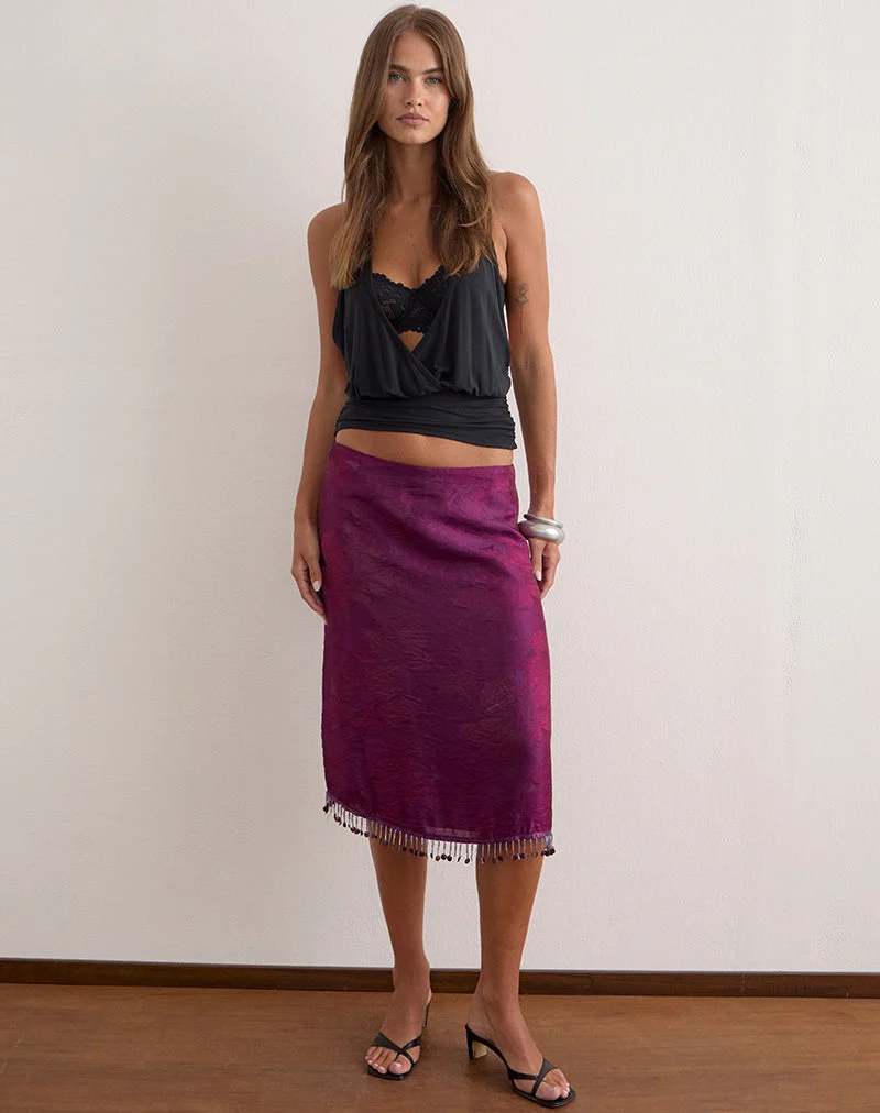 Muriela Midirock aus Glitzer-Chiffon in Tiefpurpur