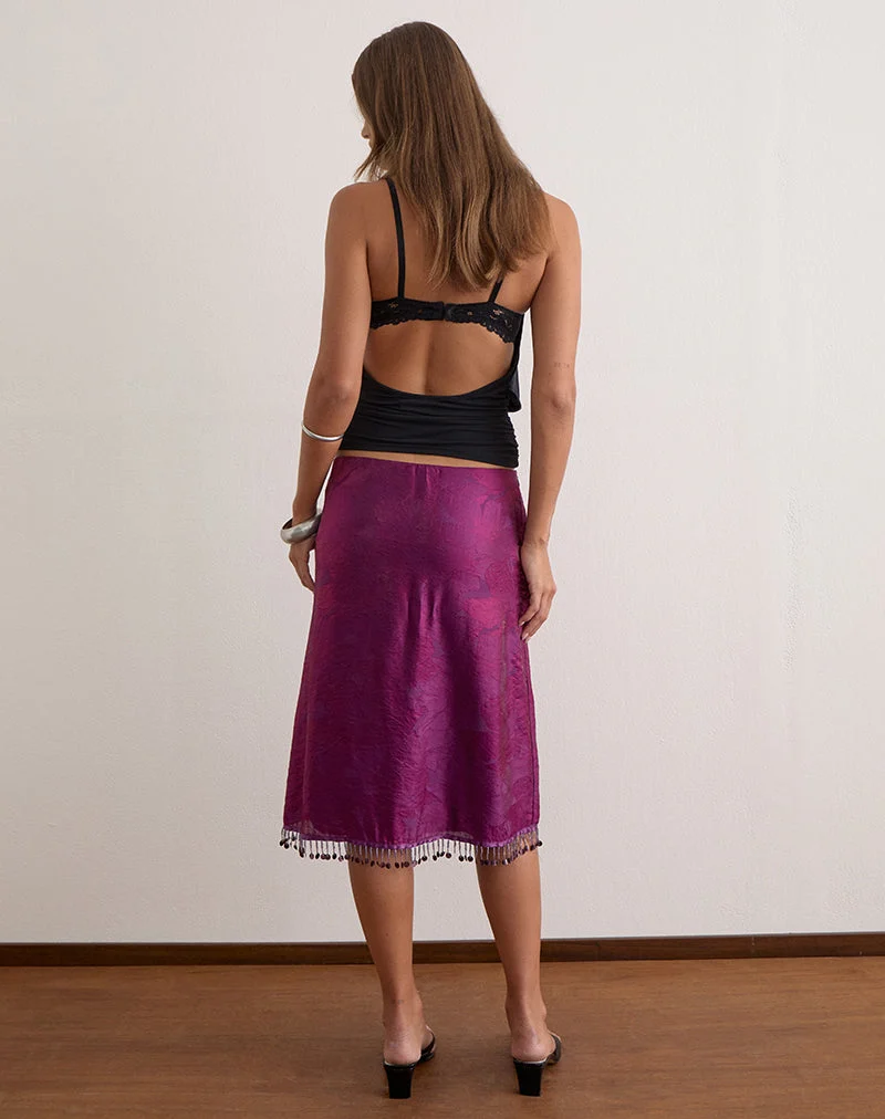 Muriela Midirock aus Glitzer-Chiffon in Tiefpurpur