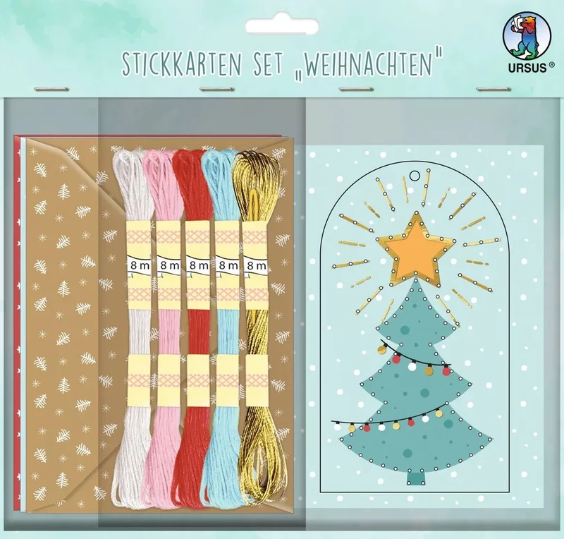 8 Stickkarten inkl. Umschläge - Weihnachten