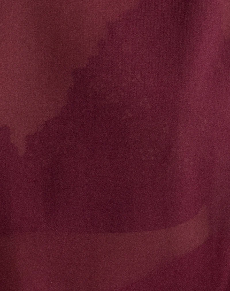 Wahita-Oberteil aus Chiffon in Burgunderrot