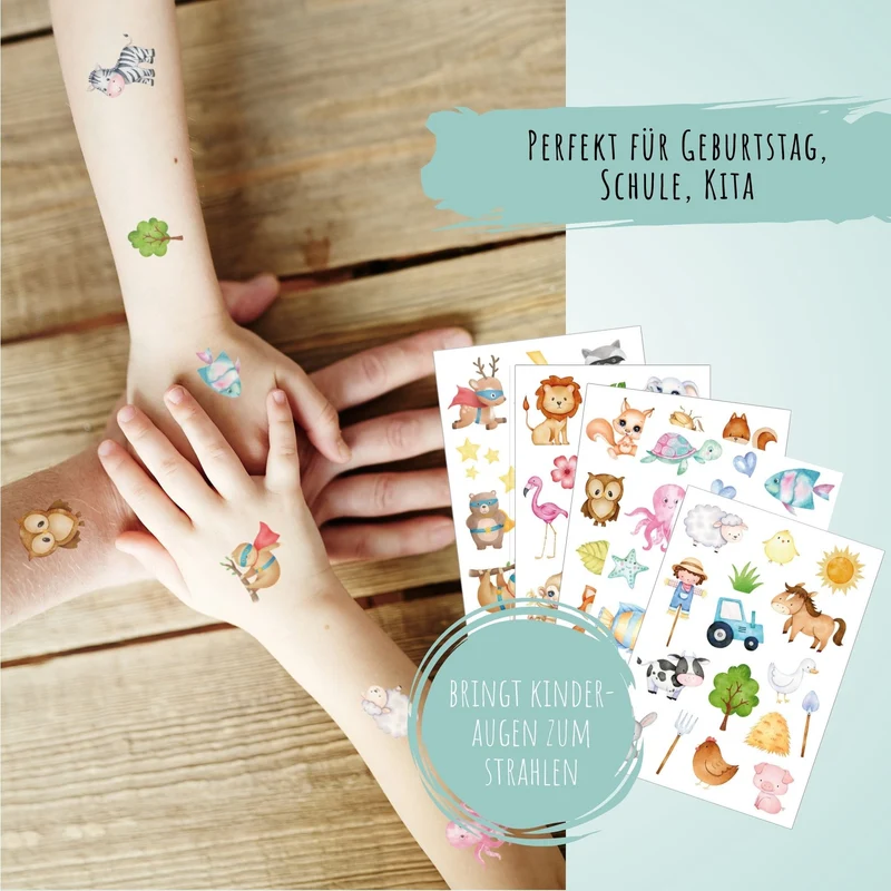 Kindertattoo-Set Tiere