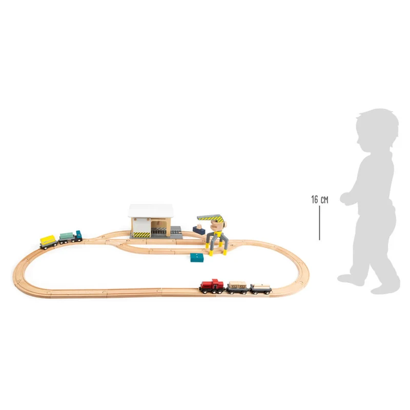 Holzeisenbahn "Güter-Bahnhof" inklusive Zubehör