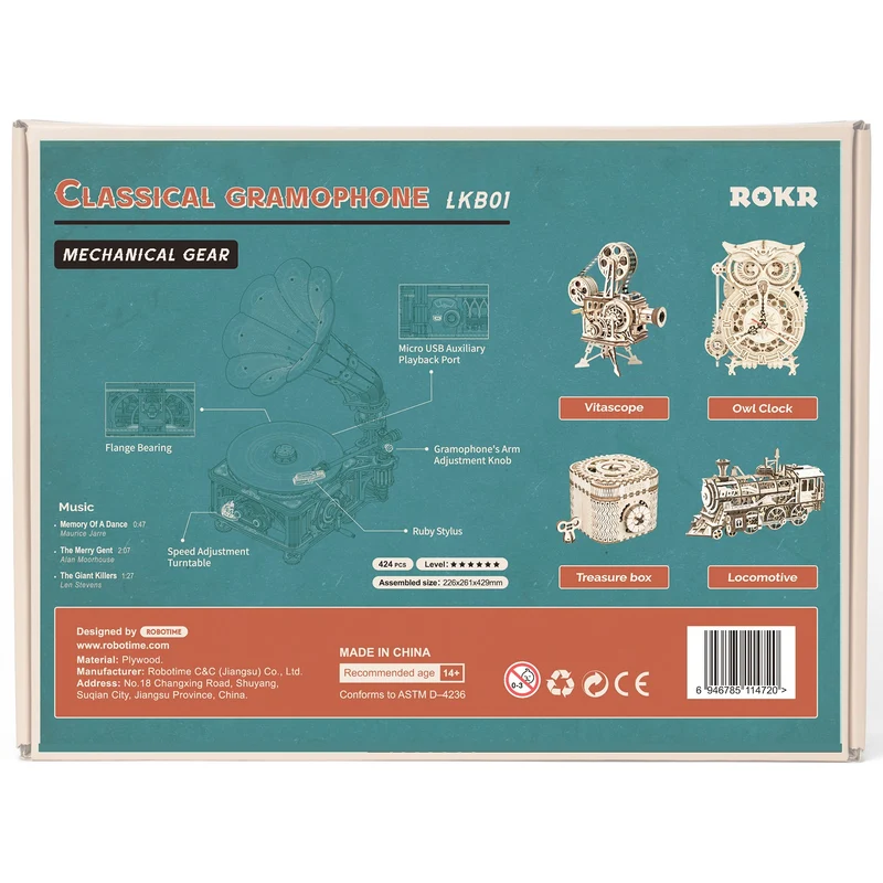 Robotime Classical Gramophone LKB01
