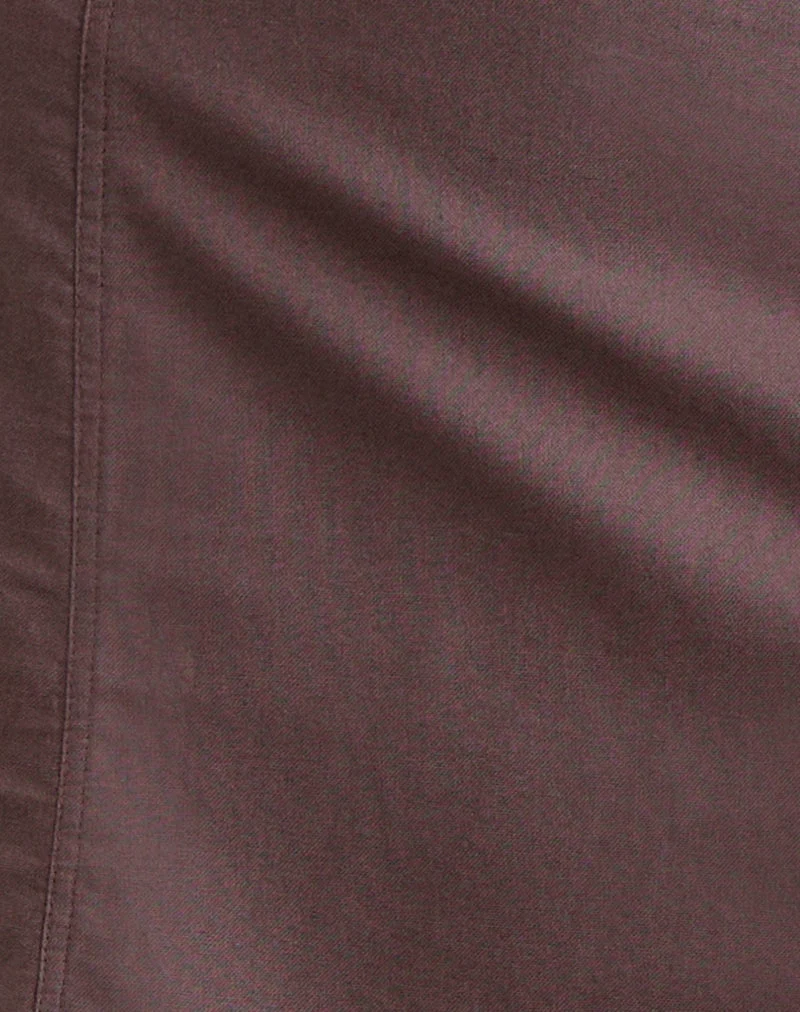 Hitamu Midirock aus Leinen in Deep Taupe
