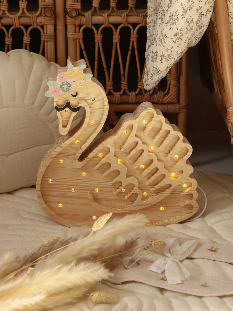 Little Lights LL050-000 Schwan Lampe natur