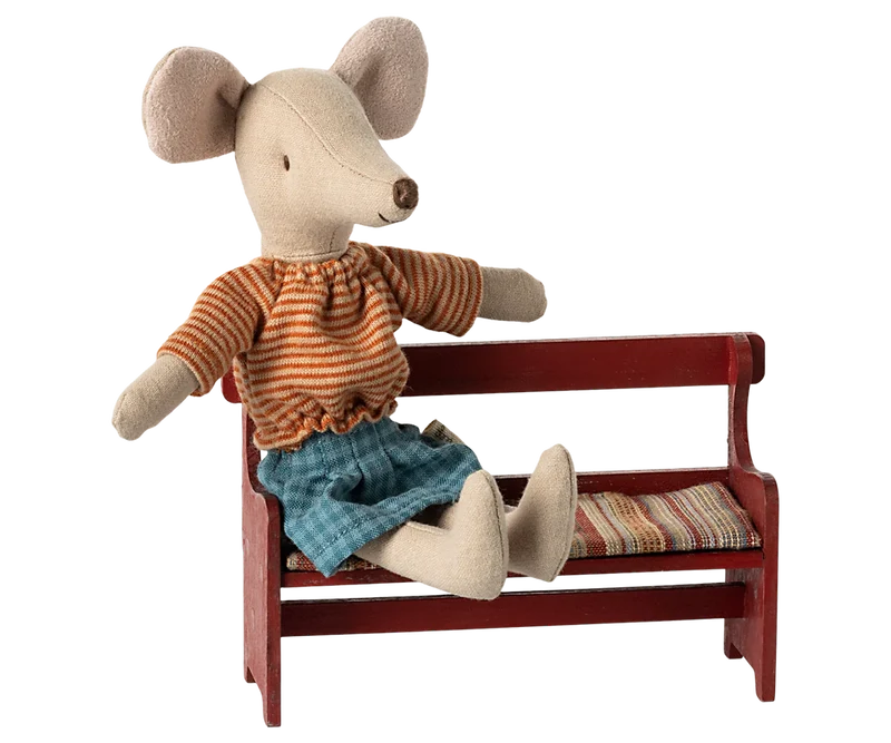 Holzbank Miniatur Maileg Maus