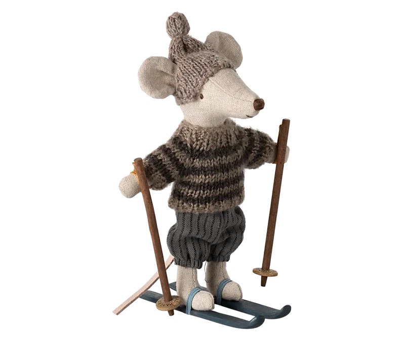 Wintermaus mit Skiset Maileg