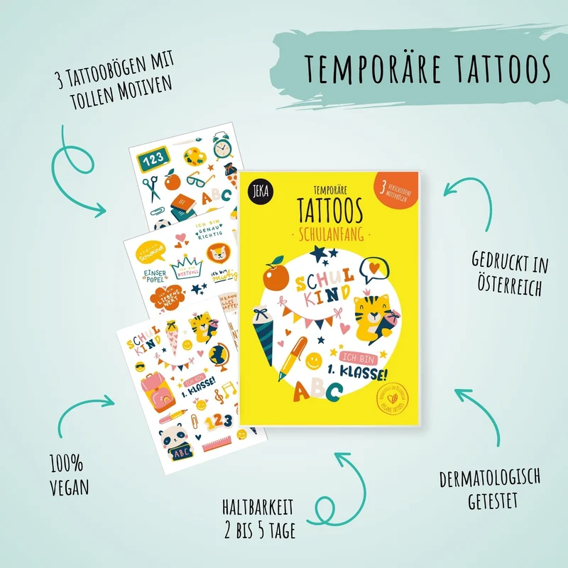 Schulanfang Kindertattoos