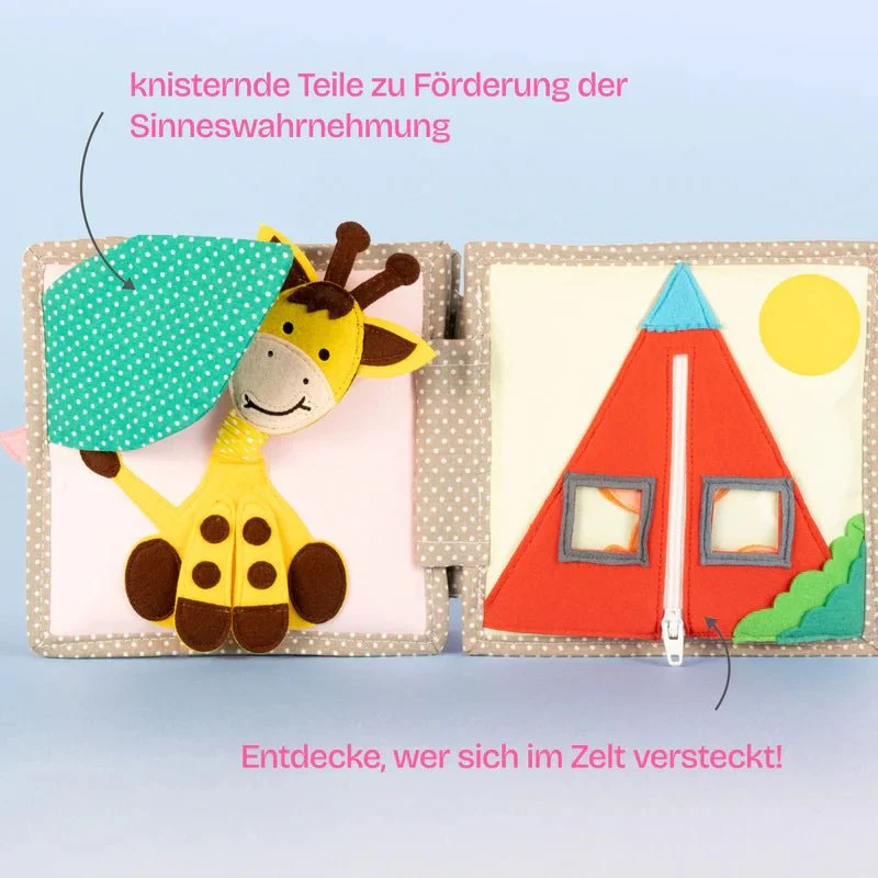 Mini Quiet Book "Schillernder Papagei" (ab 6 Monate)