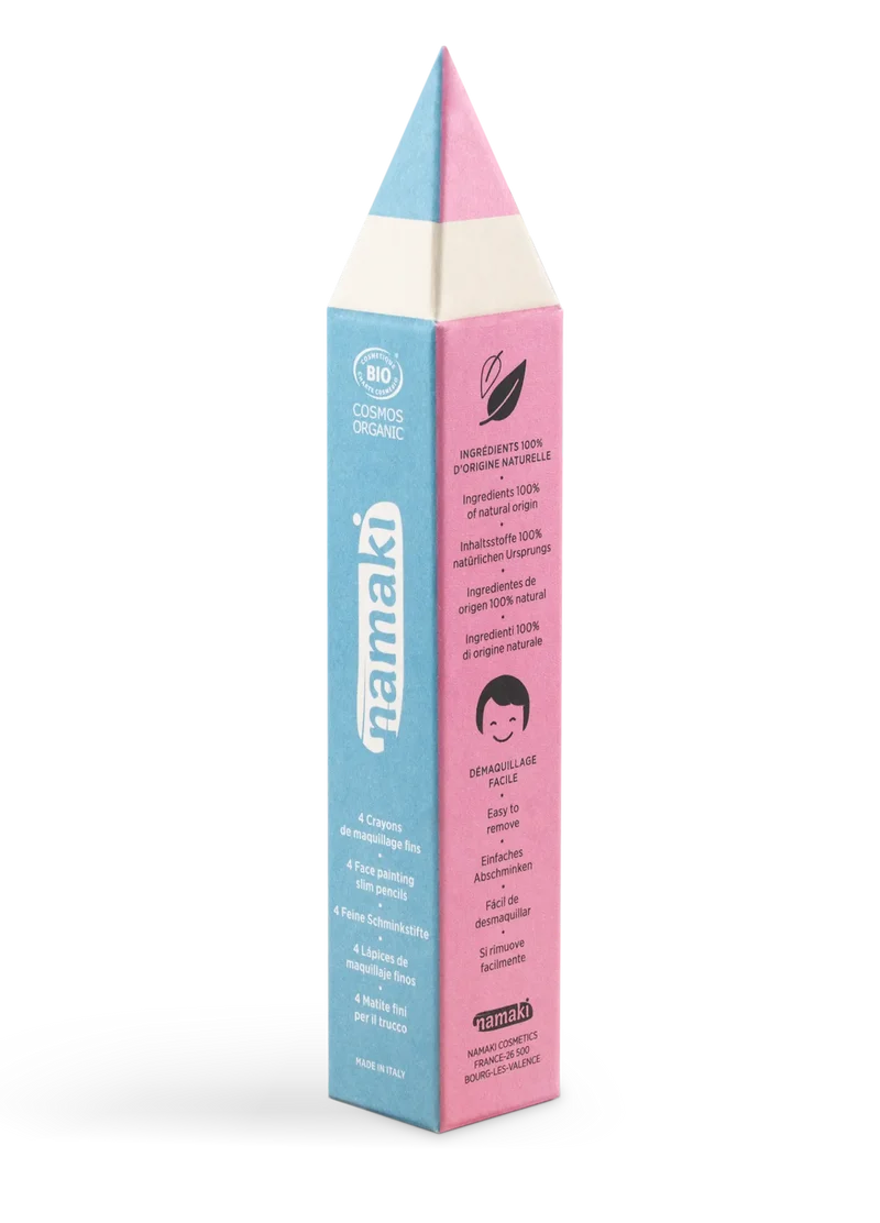 Feine Schminkstifte für Kinder - Gelb, Rosa, Türkis, Weiß