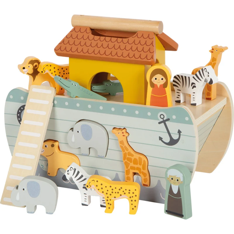 Steckspiel „Arche Noah Safari“ – Holzpuzzle für Motorik & Tierwelt-Spiel
