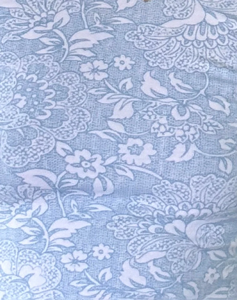 Xiwani Top aus Lycra mit weißem Ornamentdruck