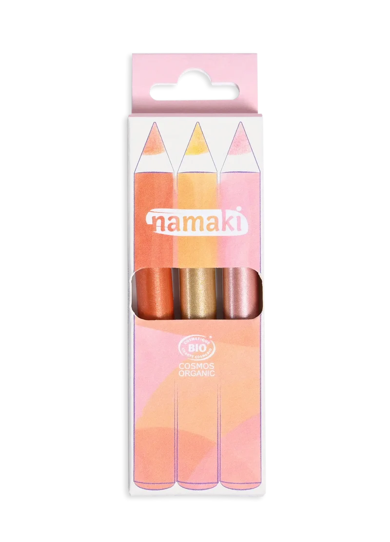 Kinderschminkstifte Glitzer Tag - Jumbo 3er Set - Gold/Kupfer/Pink