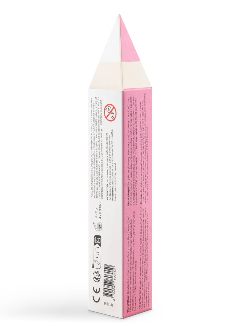 Feine Schminkstifte für Kinder - Violett, Fuchsia, Rosa, Weiß
