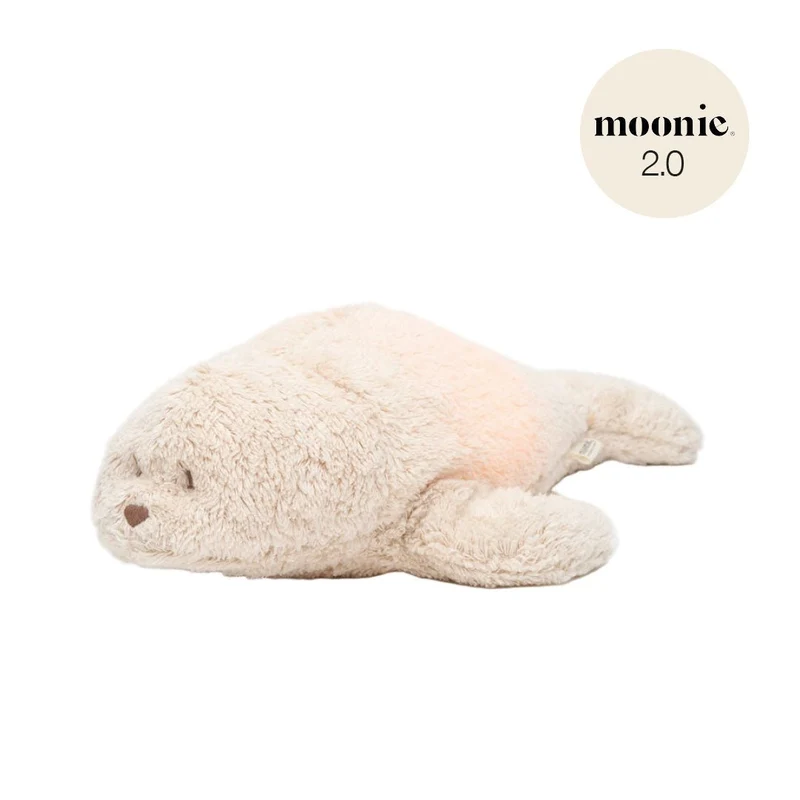 Moonie Robbe 2.0 Organic Nachtlicht, Einschlafhilfe & Kuscheltier - Sand