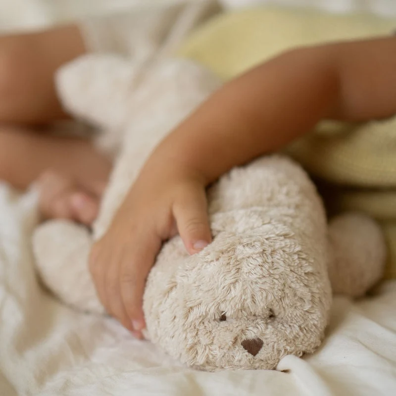 Moonie Robbe 2.0 Organic Nachtlicht, Einschlafhilfe & Kuscheltier - Sand