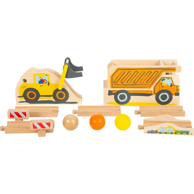 Kugelbahn „Junior Baustelle“ – Holzspielzeug für motorische Entdecker