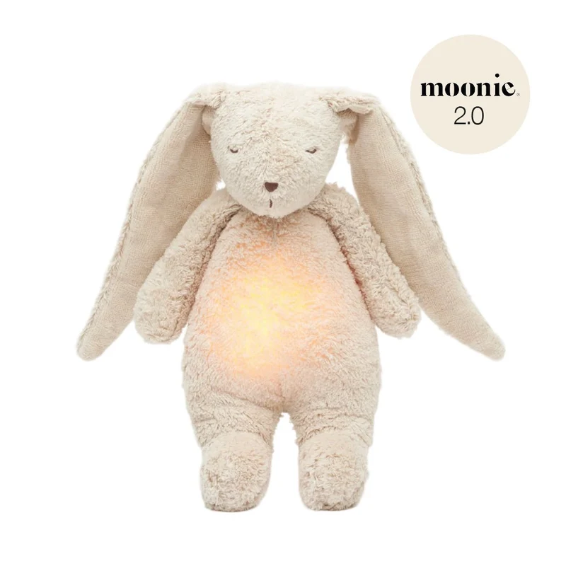 Moonie Hase 2.0 Organic Nachtlicht, Einschlafhilfe & Kuscheltier - Sand natur