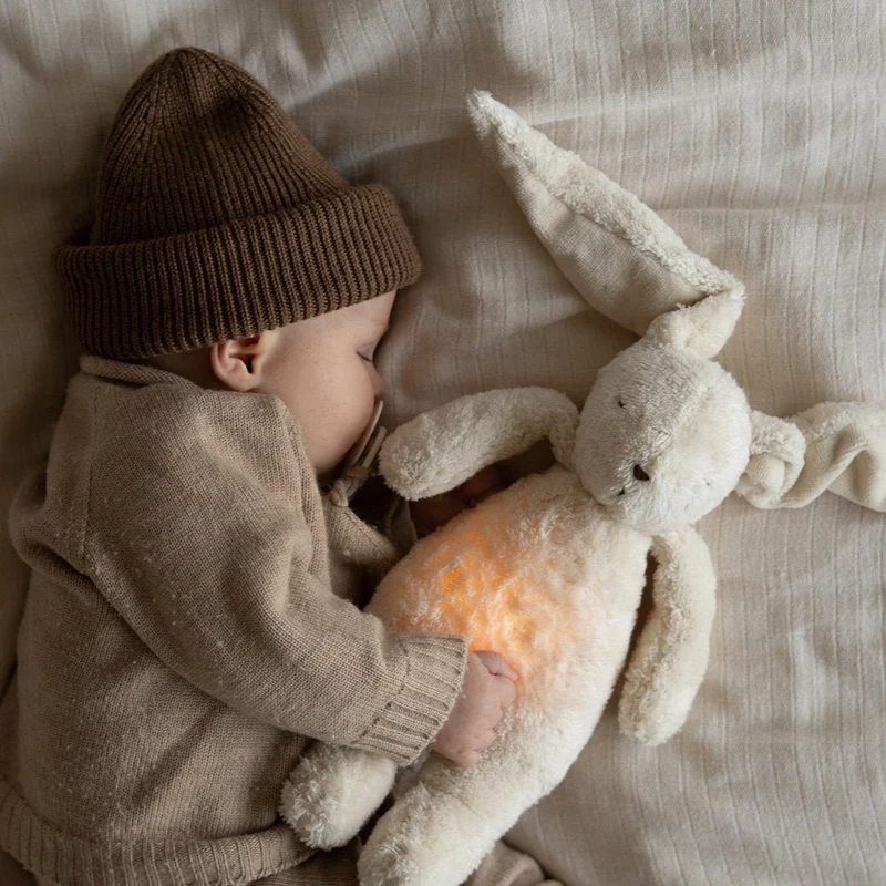 Moonie Hase 2.0 Organic Nachtlicht, Einschlafhilfe & Kuscheltier - Sand natur