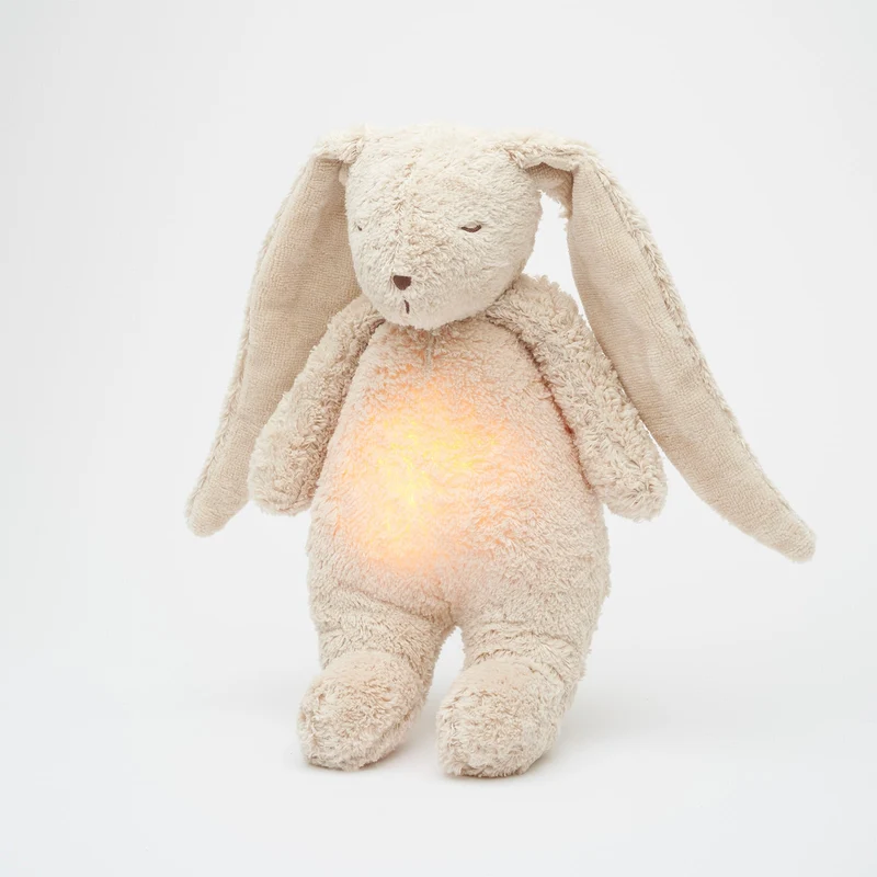 Moonie Hase 2.0 Organic Nachtlicht, Einschlafhilfe & Kuscheltier - Sand natur