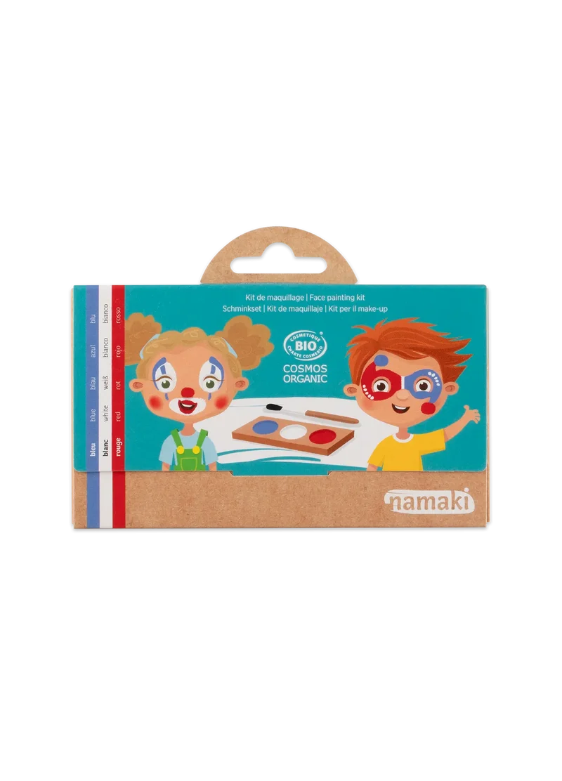 Schminkpalette für Kinder - 3 Farben, Clown & Harlekin