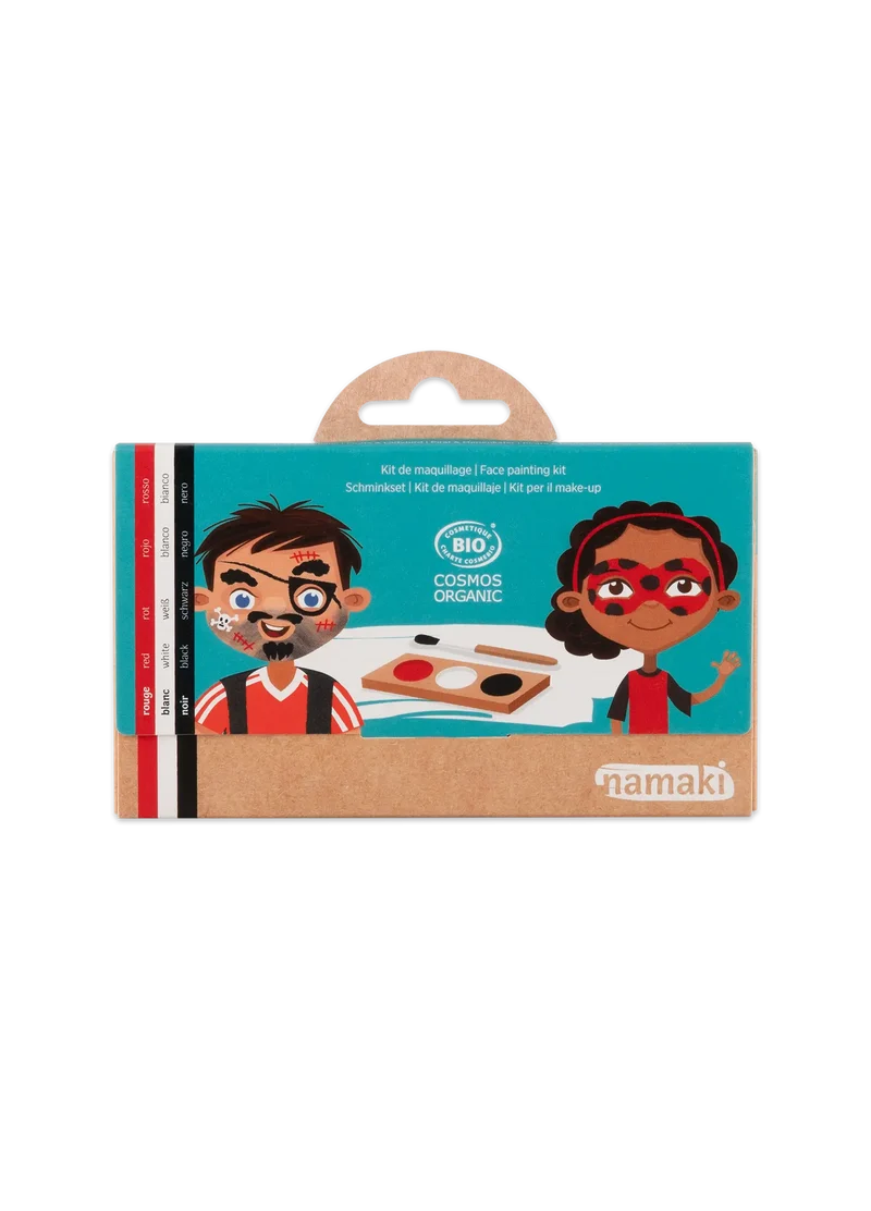 Schminkpalette für Kinder - 3 Farben, Pirat & Marienkäfer