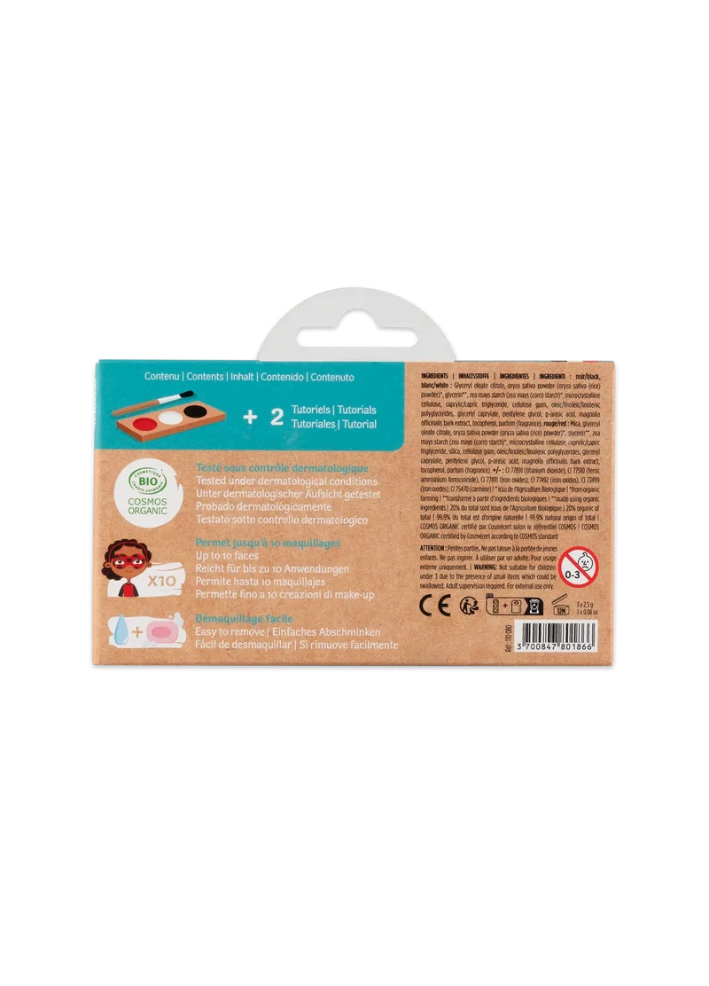 Schminkpalette für Kinder - 3 Farben, Pirat & Marienkäfer