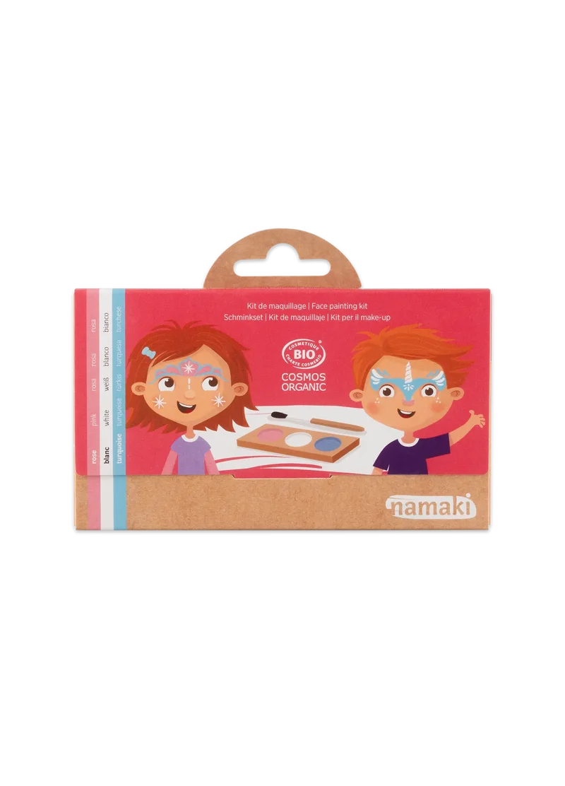 Schminkpalette für Kinder - 3 Farben, Prinzessin & Einhorn