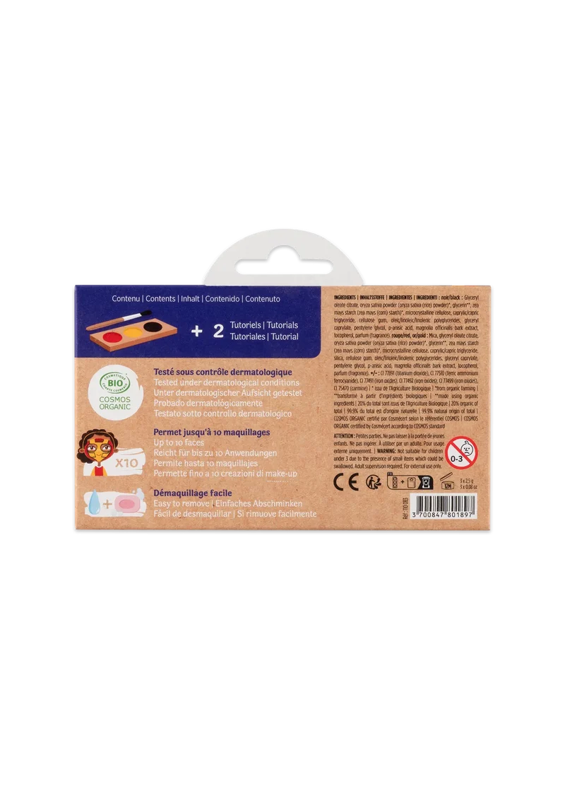 Schminkpalette für Kinder - 3 Farben, Ninja & Superheld