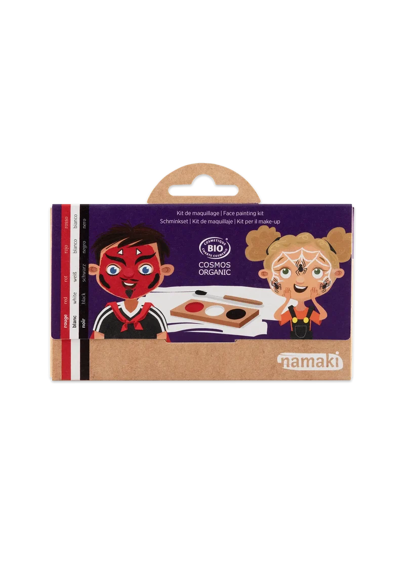 Schminkpalette für Kinder - 3 Farben, Teufel & Spinne
