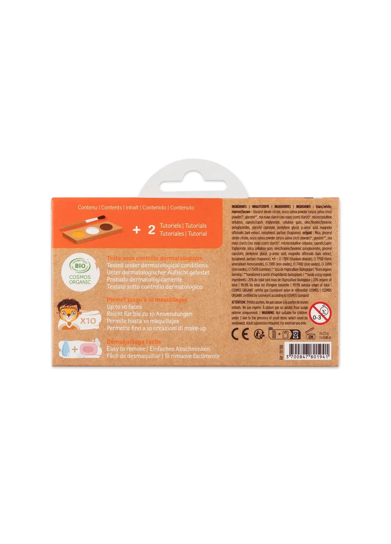 Schminkpalette für Kinder - 3 Farben, Löwe & Giraffe