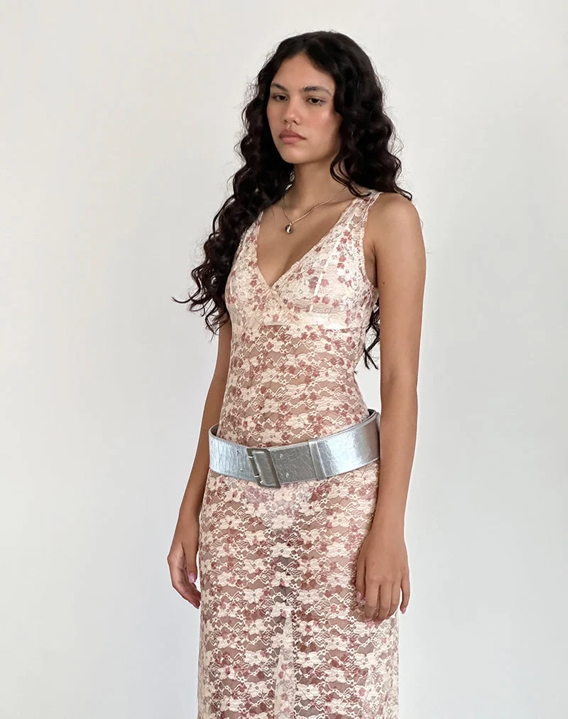 Valtheni Maxikleid aus schicker blütenrosa Spitze