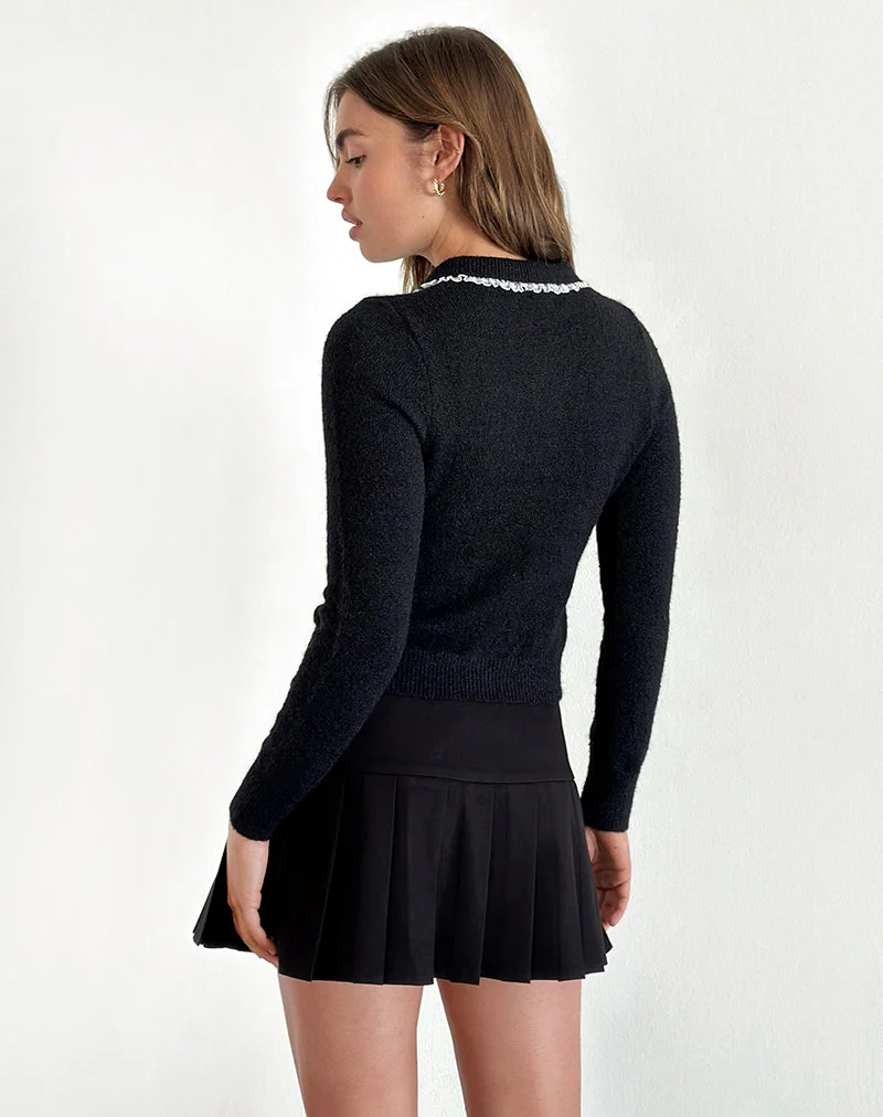 Jaiko Strickjacke aus schwarzem Strick
