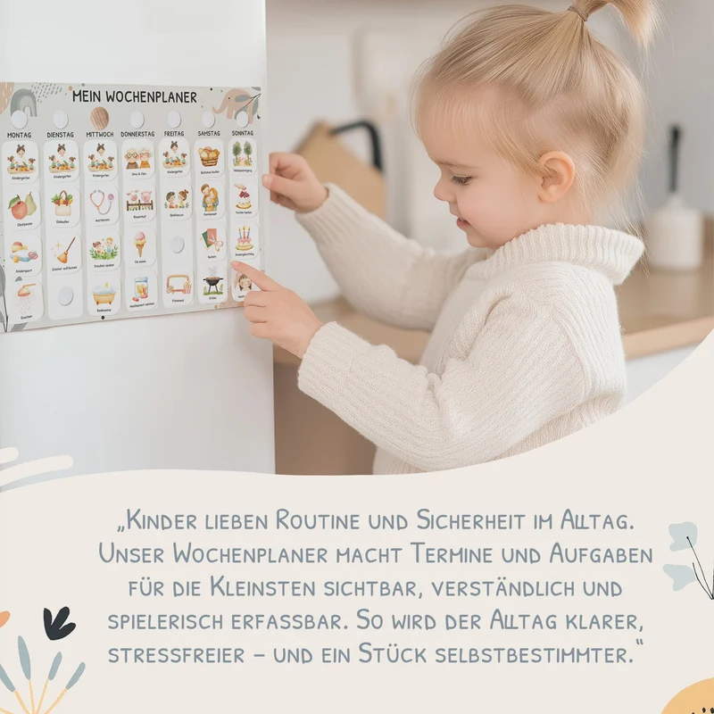 Wochenplaner Kinder inkl. 350 Routinekärtchen - Elephant