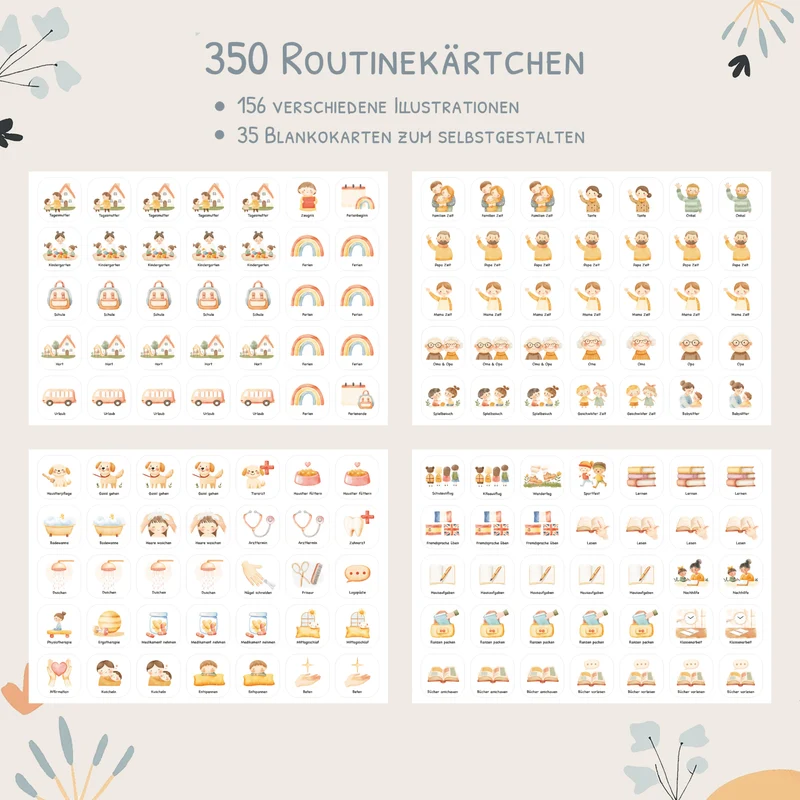 Wochenplaner Kinder inkl. 350 Routinekärtchen - Motiv Bauernhof