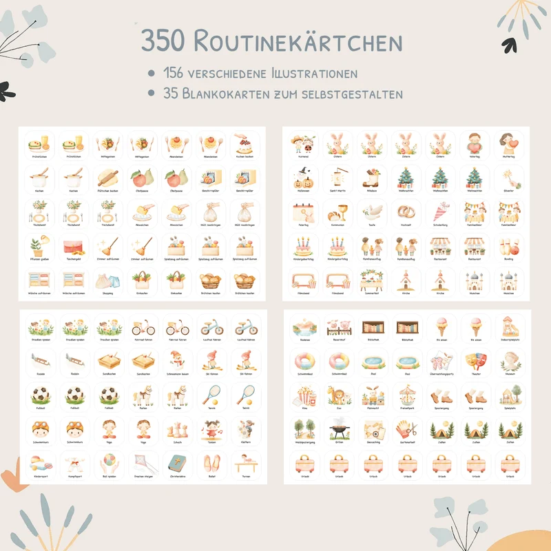 Wochenplaner Kinder inkl. 350 Routinekärtchen - Motiv Bauernhof