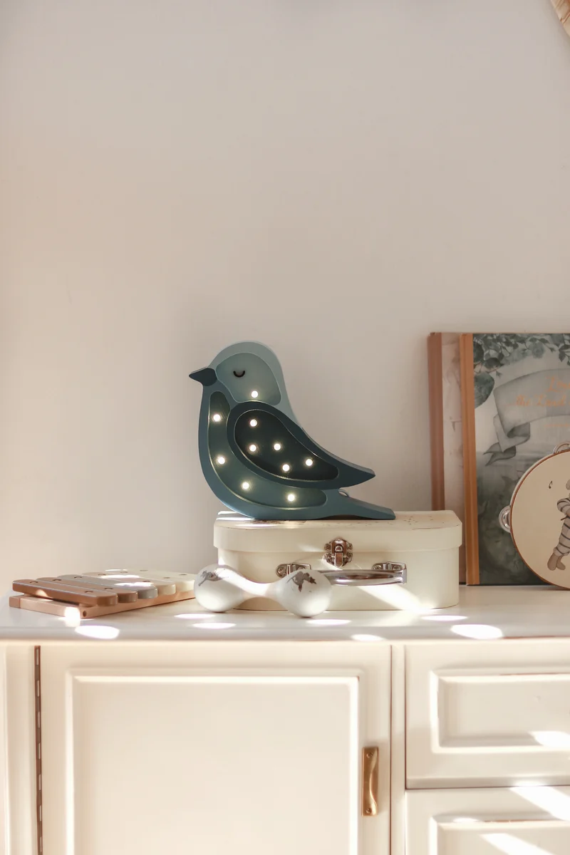 Little Lights LL054-436 Mini Vogel Lampe in Denim-Blau