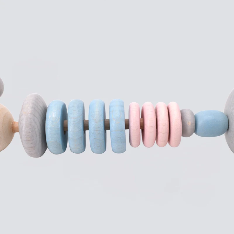 Rappel-Raupe "Clic-Clac" (blau/rosa)