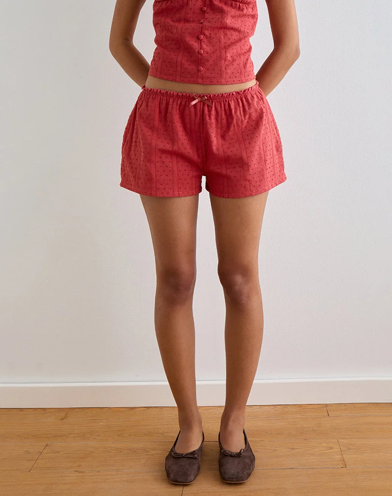 Sumi Shorts aus Baumwolle Dobby Rot