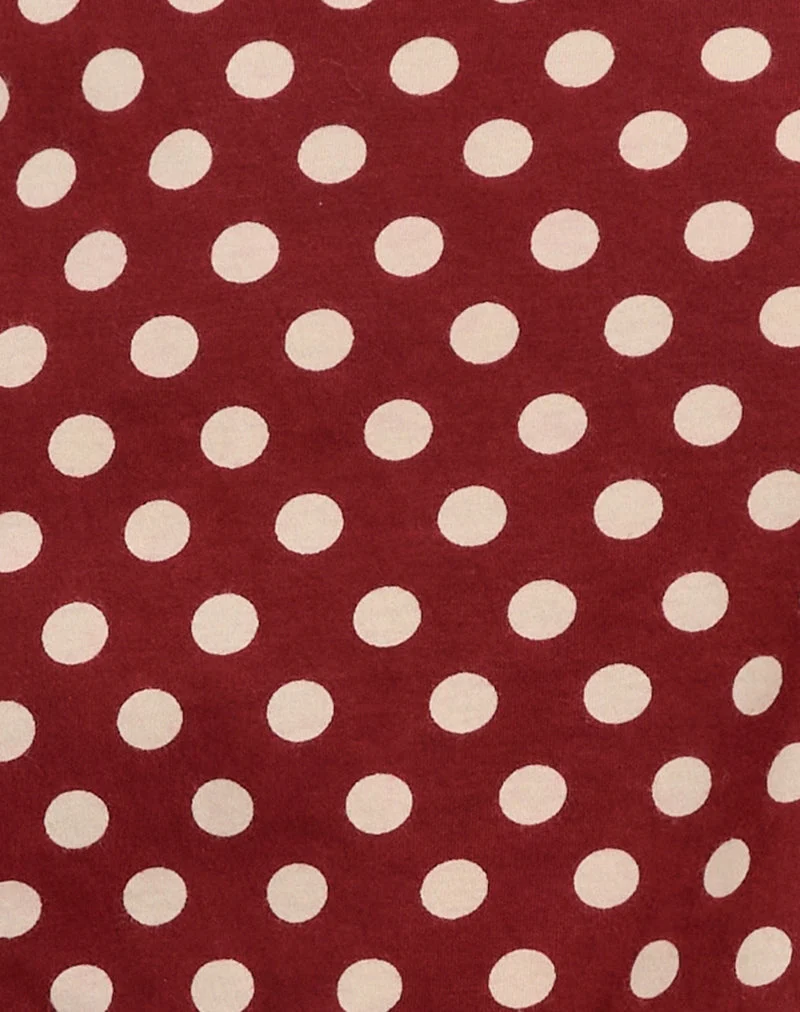 Balia Asymmetrisches Oberteil mit kurzen Ärmeln in Polka Wine