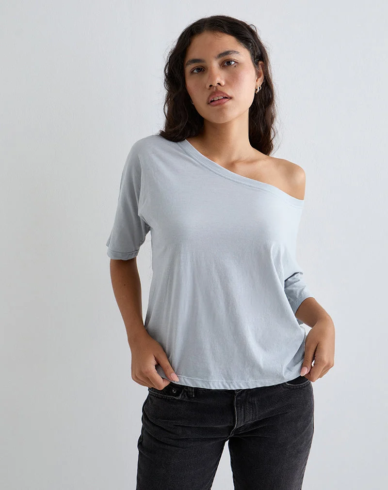Daman schulterfreies Basic-Top in Hellstahl