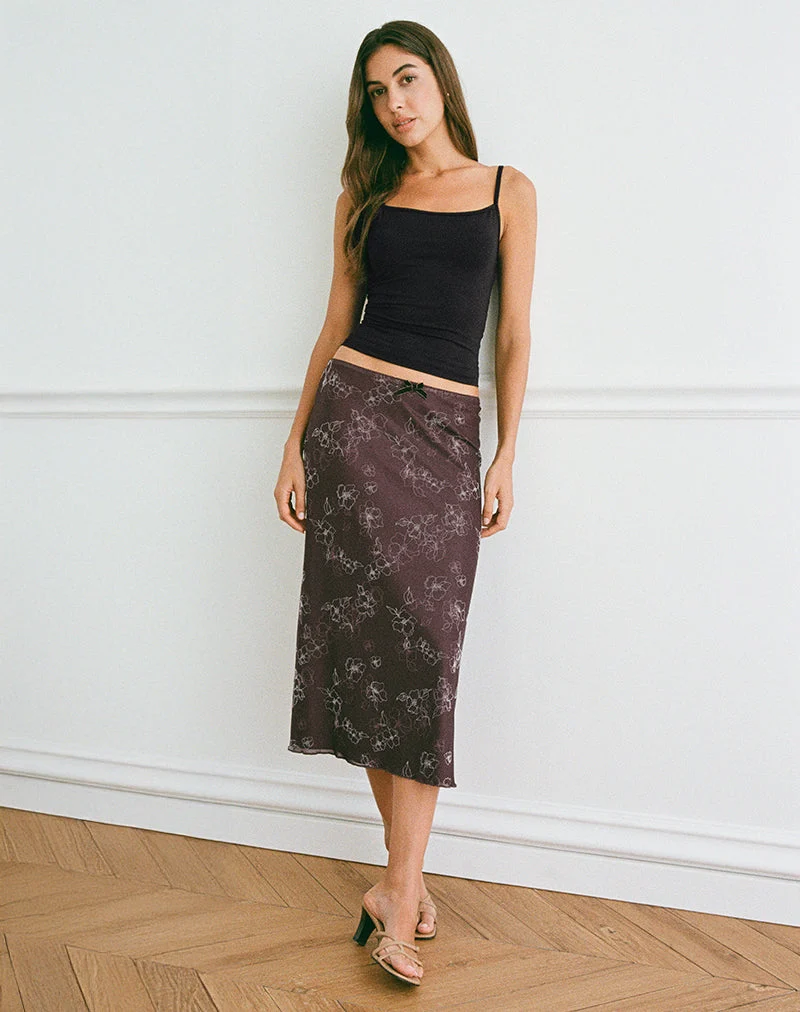 Atira Midirock in Doodle Flower Flock Braun