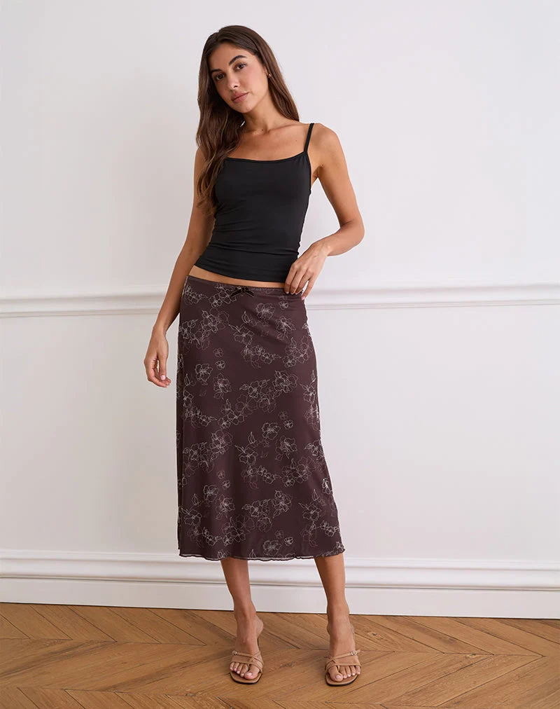 Atira Midirock in Doodle Flower Flock Braun