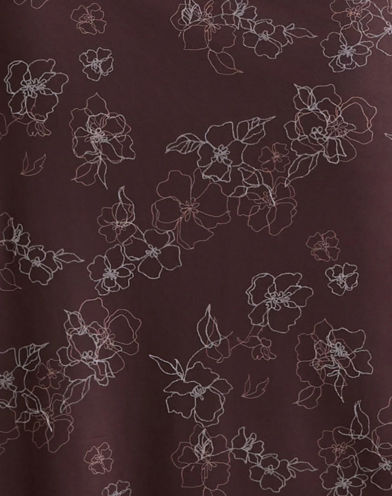 Atira Midirock in Doodle Flower Flock Braun