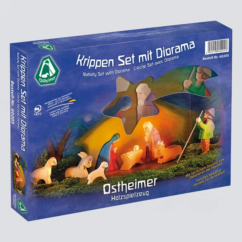 Ostheimer Krippen Set mit Diorama 11-tlg.